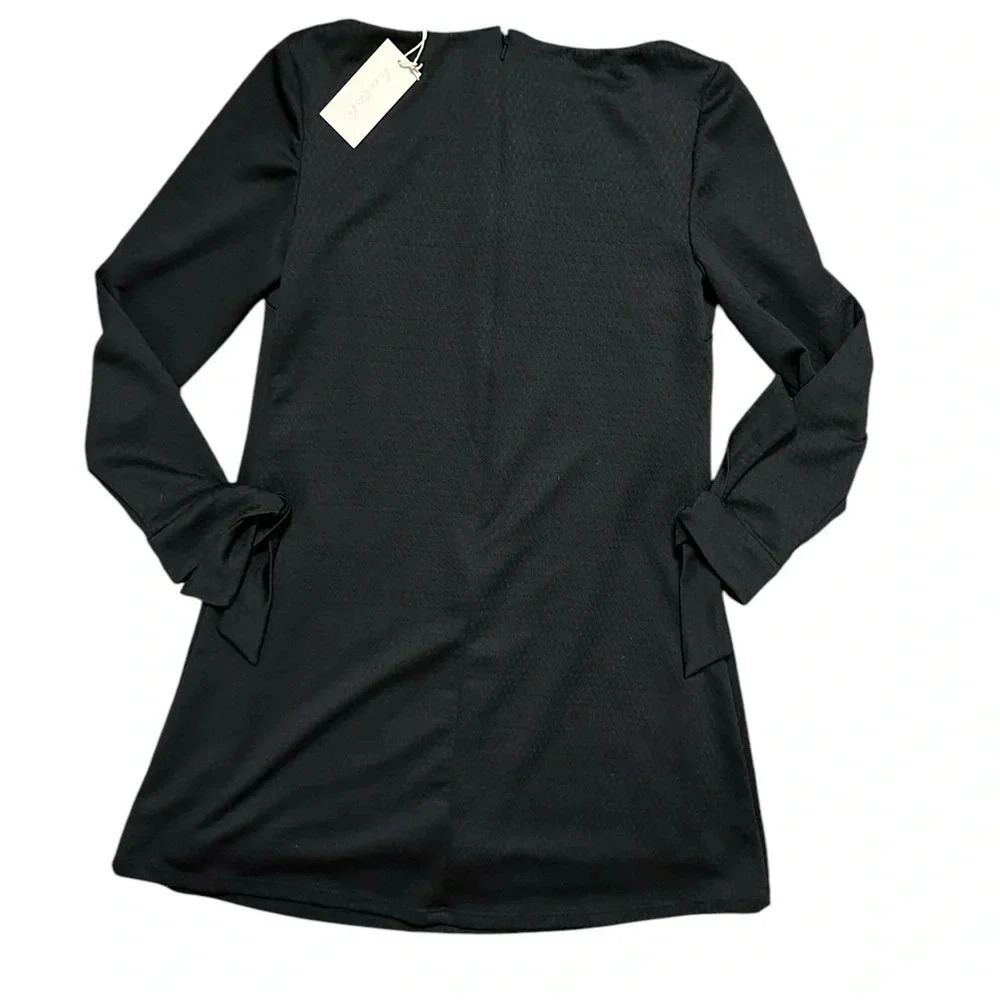 NWT Hutch Shelby Dress Black Sleeve Bows Small - Picture 4 of 7